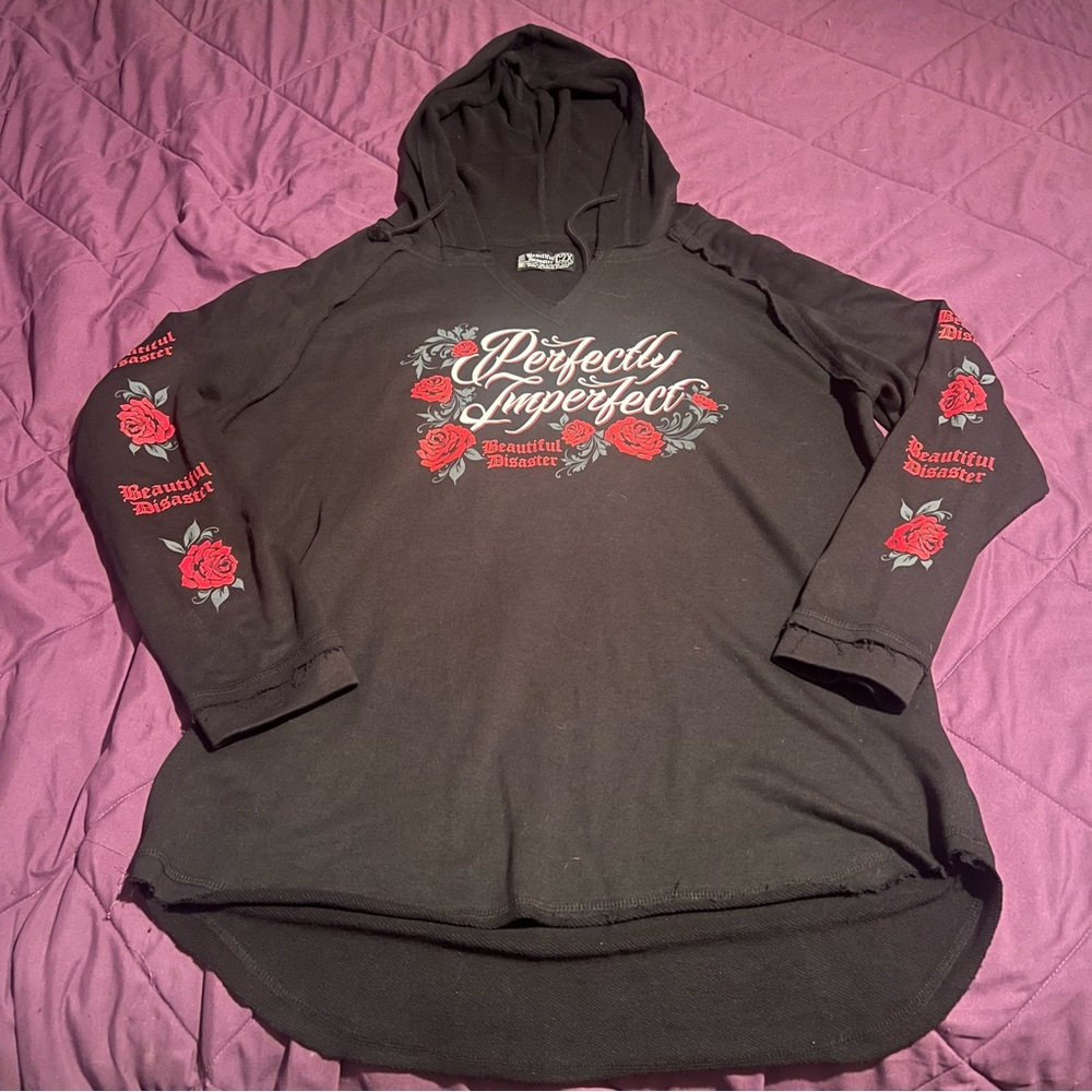 Beautiful Disaster Perfectly Imperfect Hoodie NWOT